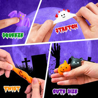 SUNPROUND 120 Halloween mochi squishy toys in pumpkin, ghost and bat shapes with bucket - view 8