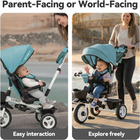 EOOWOY 7 in 1 Toddler Tricycle - Green - image 4
