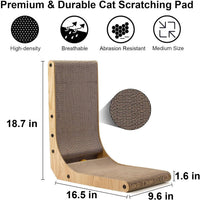 FUKUMARU Cat Scratcher, 26.8 Inch L Shaped Cat Scratch Pad for Indoor Cats – Essentials for Cats - 1 Pack 18.7 in Wood Color - image 3
