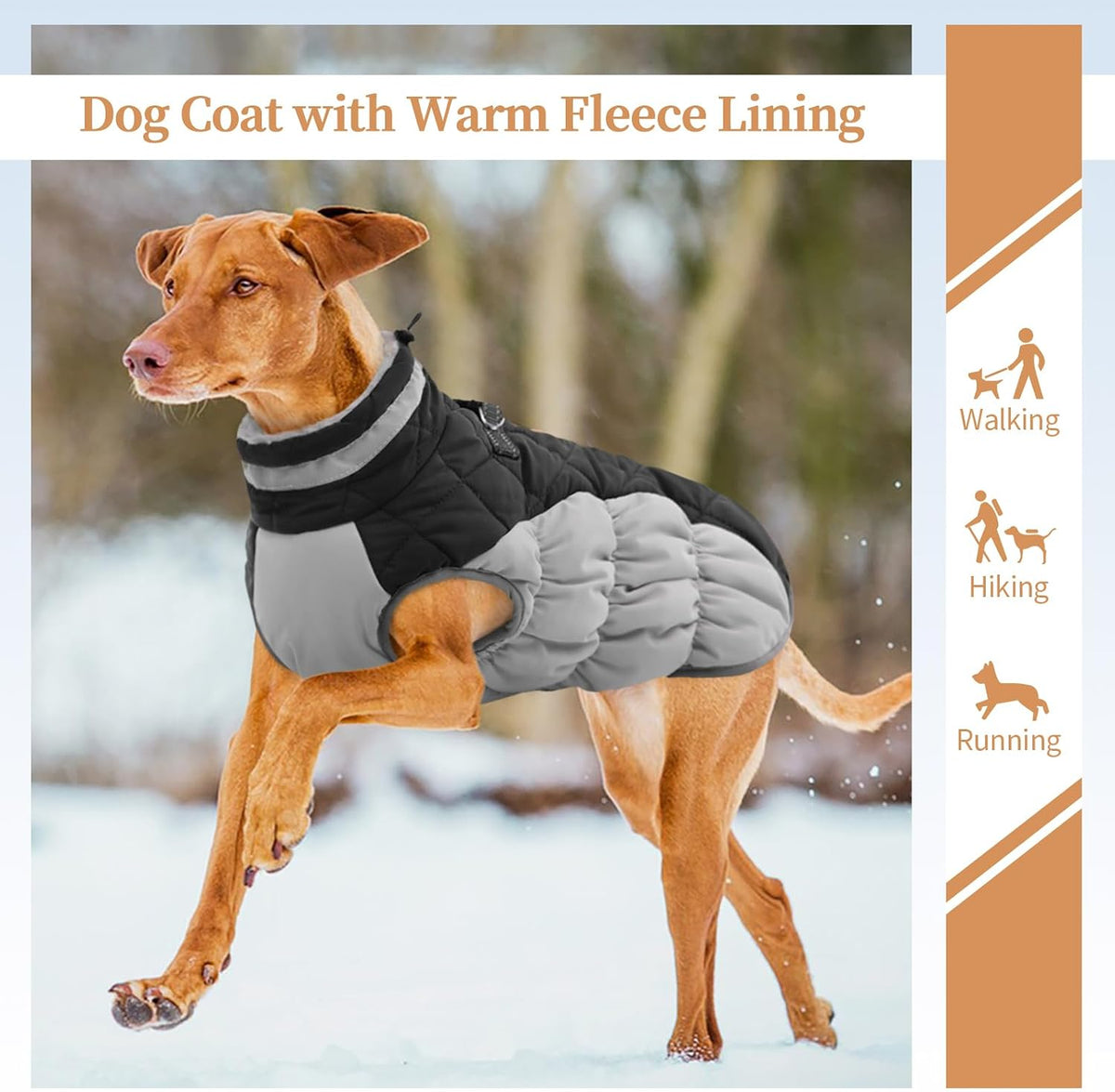 Dog Winter Jacket Cozy Reflective Waterproof Windproof Warm Pet - Small / Black - image 4