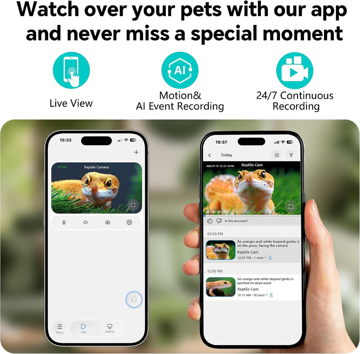 3MP 2K AI Reptile Aquarium Camera - image 4