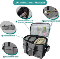 PetAmi Dog Travel Bag Organizer, Pet Supplies Diaper Tote - Large - 15.5"L x 9.5"W x 14.0"H / Grey - image 4