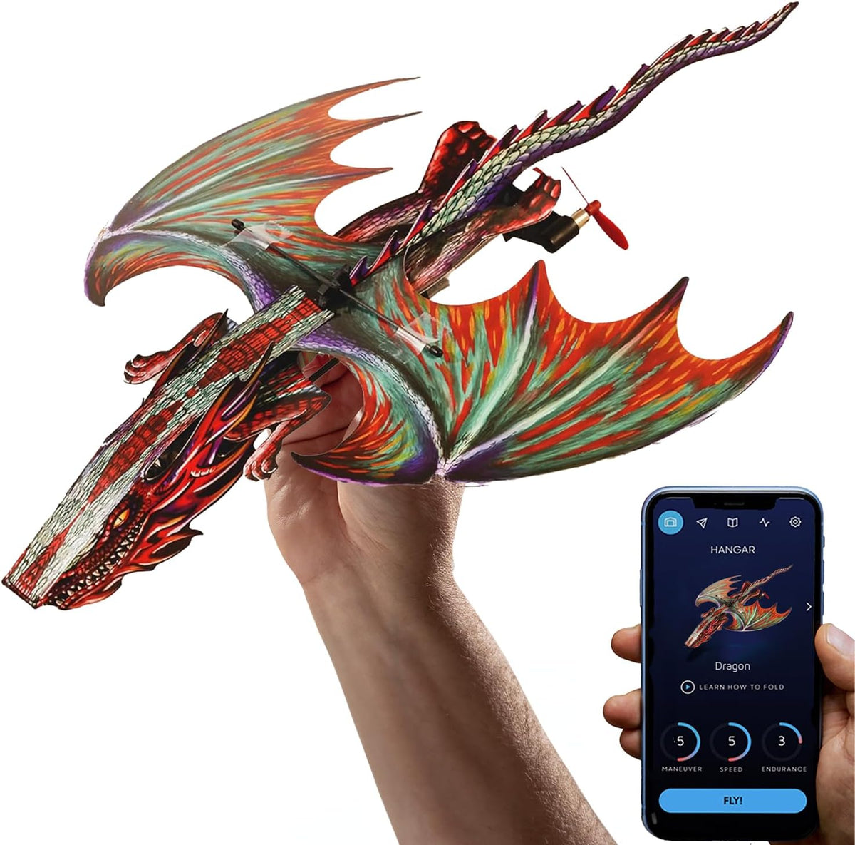POWERUP 4.0 Dragon Paper Airplane Kit Smartphone App Controlled RC - Dragon Kit