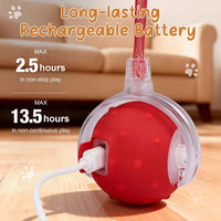 Interactive Automatic Cat Toy Ball-USB Rechargeable,Motion Activated - red - image 3