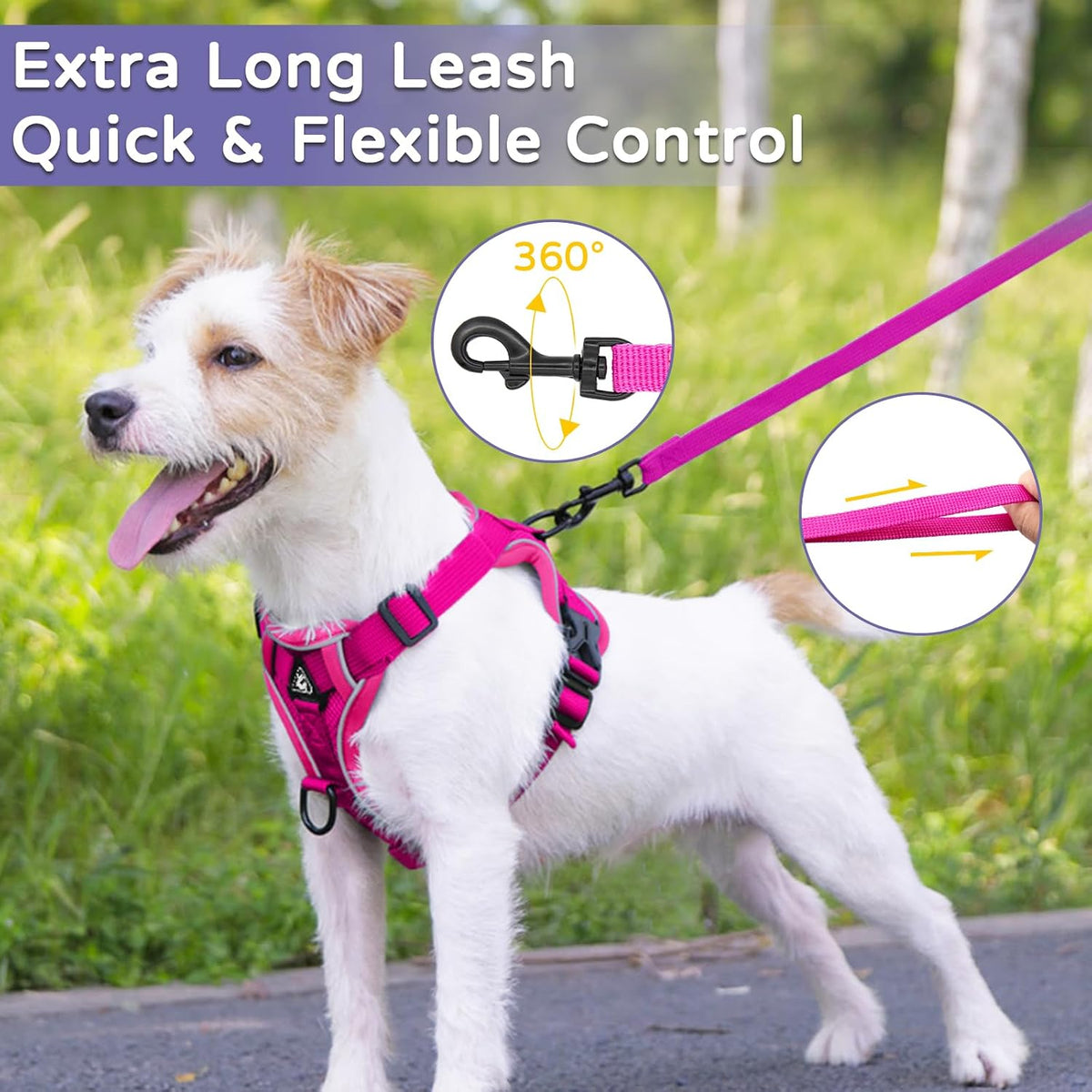 Skmeditec Cat Harness and Leash Set: Upgraded Escape Proof Vest - Pink / XL - image 3