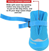 QUMY Dog Shoes for Large Medium Dog Boots & Paw Protectors for Hot - Blue / Size 6: 2.6''x3.0''(W*L) for 52-65 lbs - image 4