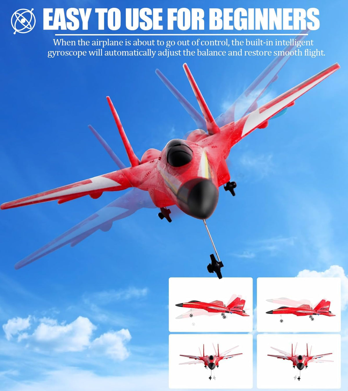 Crohorizon foam RC airplane for beginners with six-axis gyro and lights - view 12