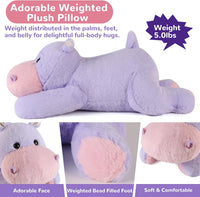 meowtastic Dog Weighted Stuffed Animals, Plush Pillow for Kids – Fun for Kids & Family - Purple Hippo / Large / Hippopotamus - image 2