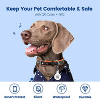 QR & NFC Pet ID Tag, Silent Silicone Dog Name Tag - White - image 3