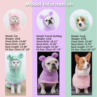 Dog Bathrobe, Microfiber Fast Drying Absorbent Hooded Bath Towel White for Puppy Small Medium Large - XS:10-20LB (2nd Generation) / Pink - image 3