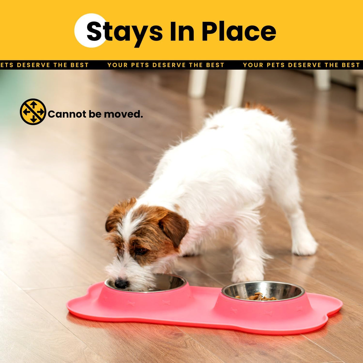 Conlun Dog Bowls with Silicone Mat, No Spill Stainless Set, XS - Small-13 oz / Pink - image 2