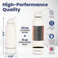 Rubyloo Dog Mom Water Bottle with Detachable Bowl for Dog Lovers – Essentials for Dogs - Solid Cream - image 4