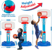 Kids Basketball Hoop, Adjustable Toddler Basketball Hoop Set for Ages 1-3 – Fun for Kids & Family - Blue - image 2