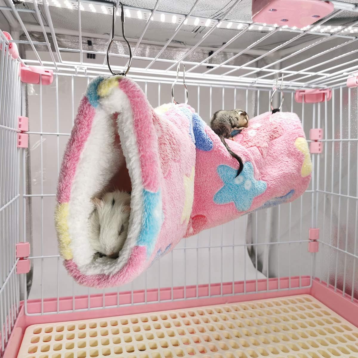 LEFTSTARER Guinea Pig Accessories Sugar Glider Cage Accessories - pink-star / Star - image 3