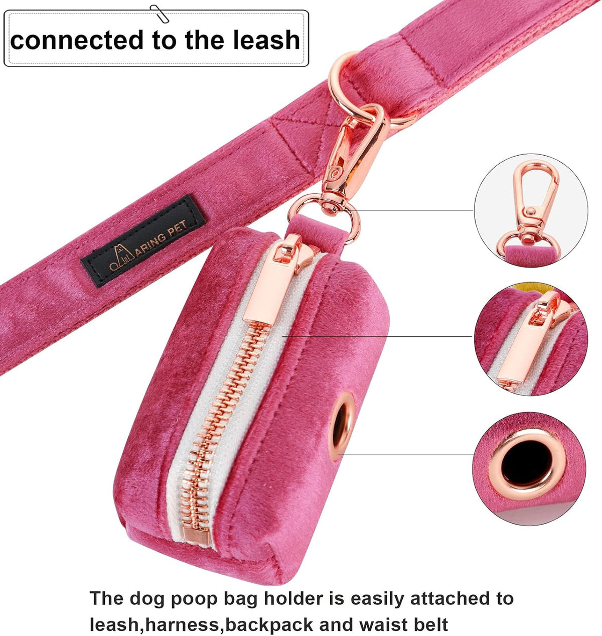 ARING PET Dog Waste Bag Dispenser - 1 Count (Pack of 1) / A:Rose red - image 3