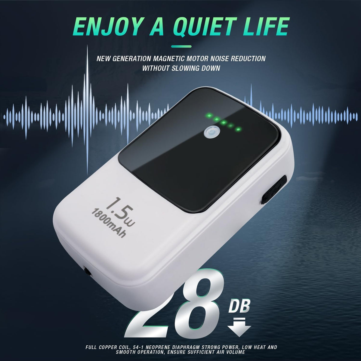 Rechargeable Aerator Portable Fish Bait Bucket Aquarium Air Pump – Essentials for Fish - 1800mAh - image 4