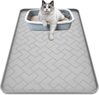 Silicone Cat Litter Mat for litter box Large 34" X 22"-Easy to Clean - Gray / 34" X 22"