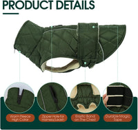 Kuoser Large Dog Coat, Fleece Lined Dog Winter Jacket with Harness Hole, L – Essentials for Dogs - X-large (Chest: 24.4" - 29.92") / A-Forest Green - image 2