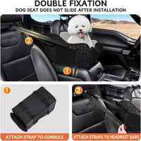 Center Console Dog Car Seat for Small Dogs - leather black - image 3