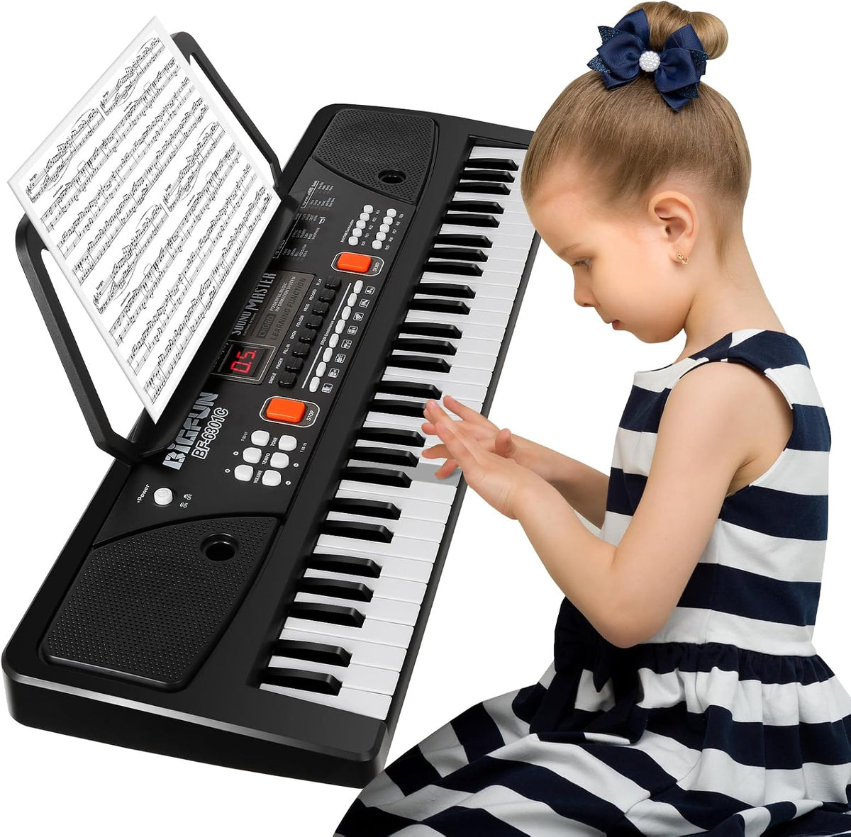 Kids Piano, 61 Keys Electronic Piano Keyboard with Microphone Musical Toy – Fun for Kids & Family - 24.8*7.8*2.4inch