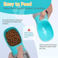Portable Dog Water Bottle - Food container - Button switch / 14 OZ - Blue - image 4