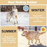 BEAUTYZOO Anti Slip Dog Socks for Small Medium Large Dogs with Grips Straps on Hardwood Floor Protection Wear, Traction Control 3 Pairs Double Side Paw Protector to Prevent Licking for Girl or Boy