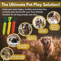 3PCS Mixed Color Woven Pet Rope Toys (Yellow, Green, Orange), Chew Toys for Dogs & Cats, Safe & Durable Braided Rope Toys for Pets