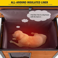 Aivituvin Outdoor Dog House with Insulated Liner Waterproof Dog Kennel for Winter Cat House for Small & Medium & Large Dogs,Cats,Unique All-Around Iron Frame