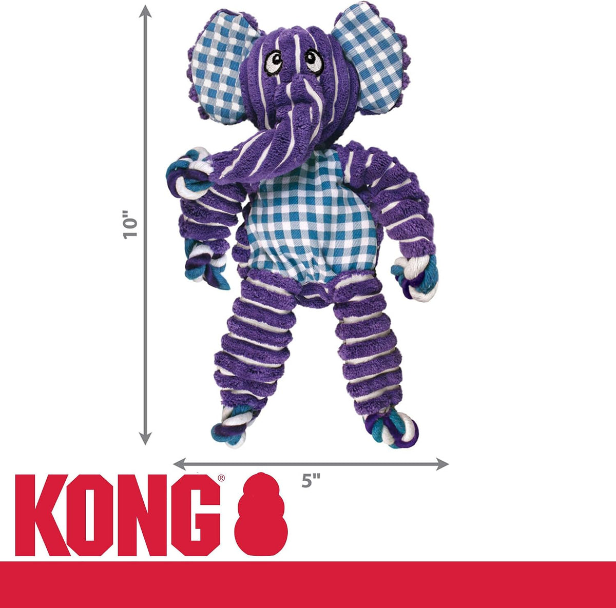 KONG Floppy Knots Rope and Plush Dog Toy - Elephant / Small/Medium - image 2