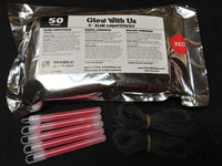 Glow With Us 50 pack of 4 inch orange glow sticks with necklace strings - view 15