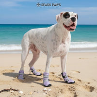 Spark Paws Dog Shoes, Waterproof Dog Boots for Medium to Large Dogs, Non Slip, Breathable Dog Booties and Paw Protectors - 4PCS Doggie Hiking Boots with Reflective Straps - Lilac - Size 2