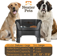 Neater Feeder Deluxe Mess-Proof Elevated Dog Bowls for Large Dogs - Large + Standard Bowl / Midnight Black - image 3