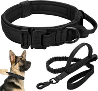 Tactical Dog Collar - Dog Collar with Control Handle for Medium Large Dogs – Essentials for Dogs - Black Set / M