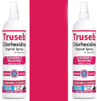 Truseb Topical Ketoconazole and Chlorhexidine Spray for Dogs, Cats, and Horses with Essential Fatty Acids, Aloe and Vitamin E- 16 oz (Ketoconazole & Chlorhexidine Spray, 16 oz)
