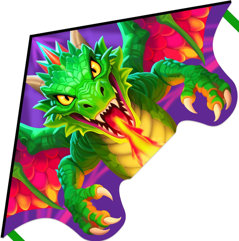 Xida large dragon delta kite for kids, 55 x 61.8 inch ripstop polyester with flying line