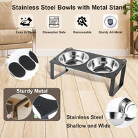 2 Set Elevated Cat Food Water Bowls - Black- 1pack - image 4