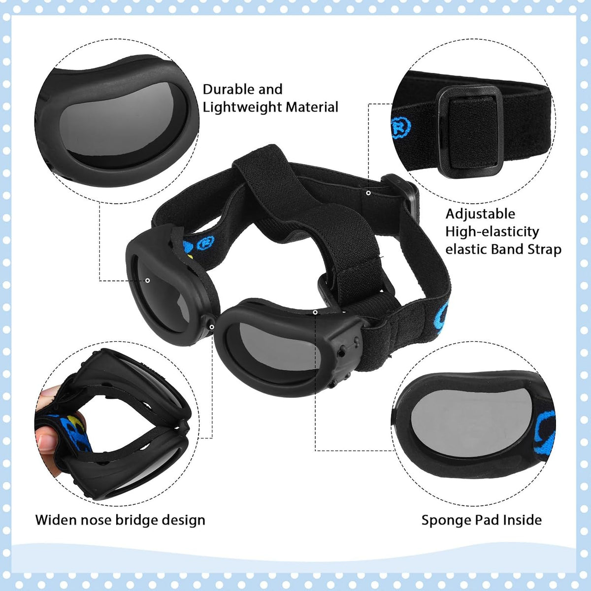 Frienda Dog Helmet and Goggles - S / Black - image 4