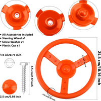 Haconba 10 inch blue plastic playground steering wheel with mounting hardware - view 26