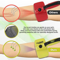 Pet Self Cleaning Slicker Brush and Grooming Comb - Gently Removes Loose Hair, Tangles, and Dirt - Skin Friendly Deshedding Grooming Tool for Hair Dogs & Cats - Pet Supplies Accessories (Yellow)