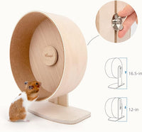 Niteangel Wooden Hamster Exercise Wheel: - Silent Hamster Running Wheel for Hamsters Gerbil Mice and Other Similar-Sized Small Pets (L)
