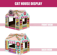 SEKAM Cardboard Cat House with Scratcher/Catnip - Donut Shop - image 4