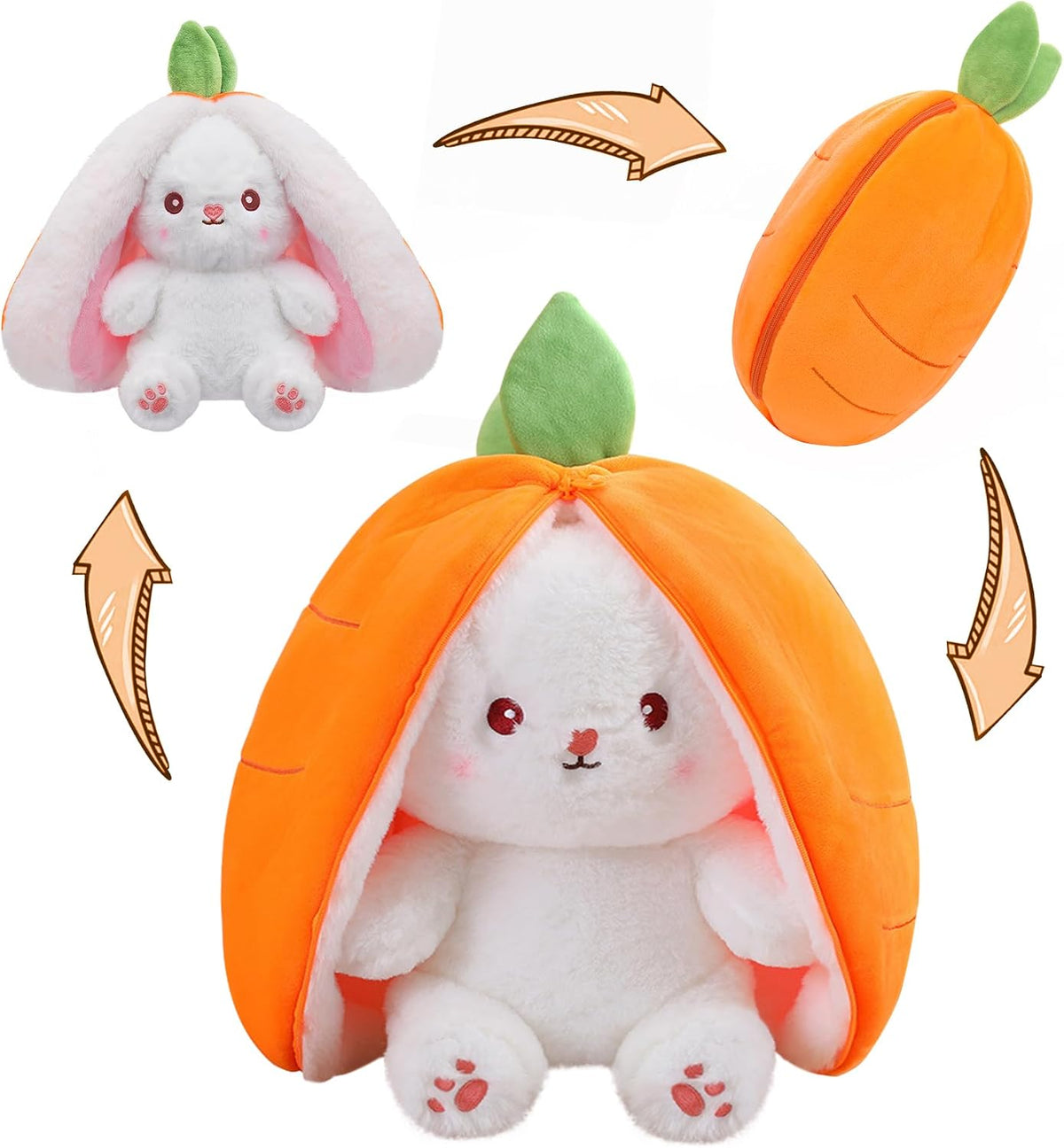 MIAODAM 11 inch reversible Halloween bat plush in purple - view 5