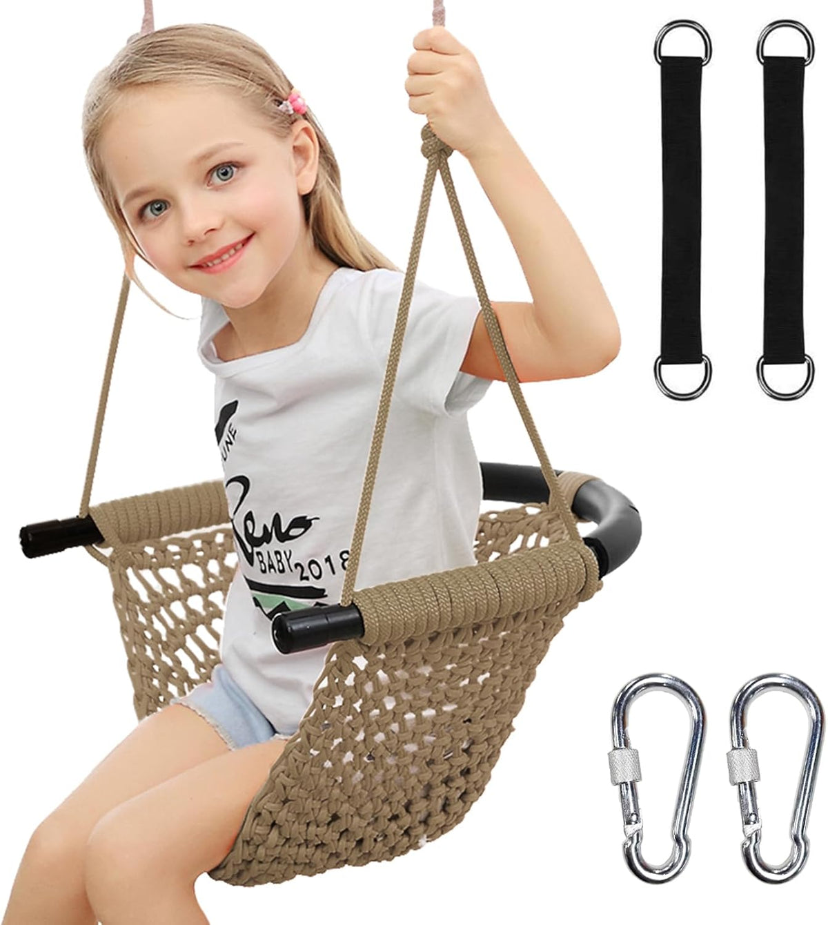 Hi-Na Tree Swing for Kids - Khaki