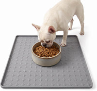 Silicone Pet Food Mat, Extra Large 34x22 Inch - Grey / 16"L x 16"W