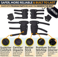 Skitch kids protective gear set with knee pads, elbow pads, wrist guards and bag - view 16