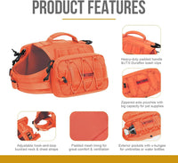 OneTigris Dog Backpack for Medium & Large Dogs - Orange / Large - image 3