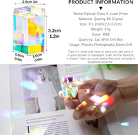 1.2'' Optical Glass RGB Dispersion Prism X-Cube for Physics Teaching - 30mm Hexagonal prism - image 2