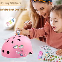 FOOKCIAN Kids Helmet,Toddler Skateboard Helmets for Ages 2-3-5-8-14 Years Boys Girls with Knee - pink / Small: 18.9"-21.3" / 3-8 year - image 2