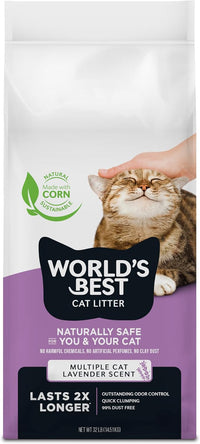 World's Best Cat Litter Lavender, Long-Lasting Odor Control - 32 pounds