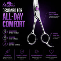 Kenchii Scorpion Dog Grooming Scissors 7in Curved - 24 Tooth Blending - image 4